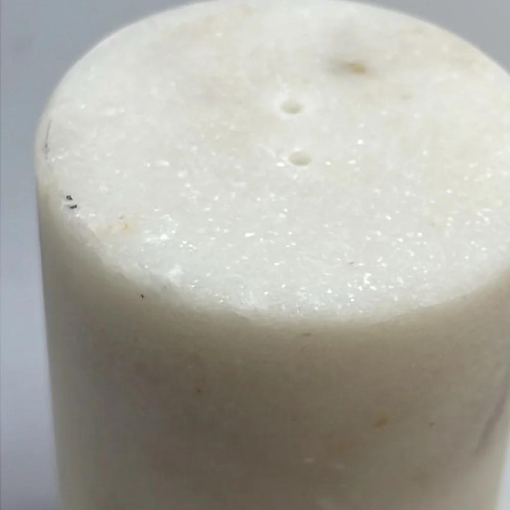 Pair Vintage White‎ Marble Salt & Pepper Shakers